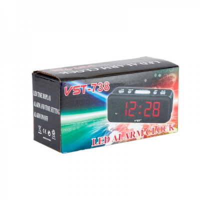 Ceas Digital Display LCD Rosu Alarma, Functie Memorare Ora 220V VST738R