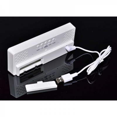 Ceas Digital Plastic Alb tip Oglinda la USB Lumina LED GH0712L Alb XXM