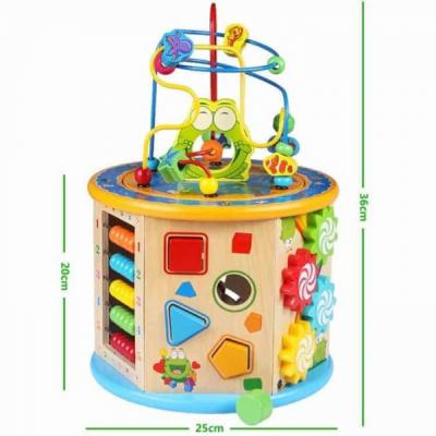 Centru de activitati copii din lemn 8in1 Broscuta vesela YDL1256 CWT