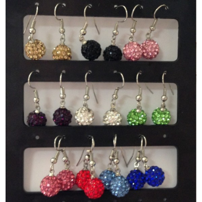 Cercei Shamballa cu Cristale Negre