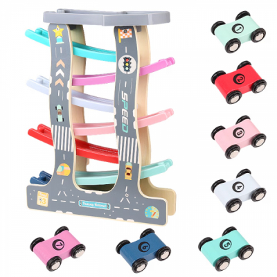 Circuit din lemn cu 7 piste si masinute MZY 922 CWT