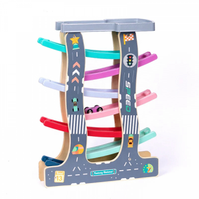 Circuit din lemn cu 7 piste si masinute MZY 922 CWT