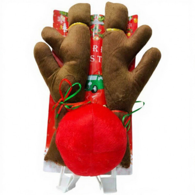 Coarne 44cm si Nas de Ren Masina, Decoratiuni Auto de Craciun BRP DNC65213