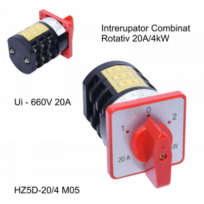 Comutator Combinat cu Came 1-0-2 3Per.Contacte 20A 4kW 6E059 XXM