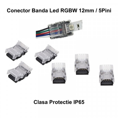 Conector Clips Banda LED RGBW 12mm 5 Pini 5 Fire IP65 18E015 XXM