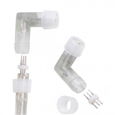 Conector tip L Pentru Furtun Luminos LED 3 Pini TO