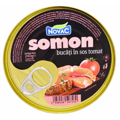 Conserva de Peste Somon Bucati in Sos Tomat Novac 240g MGR28571