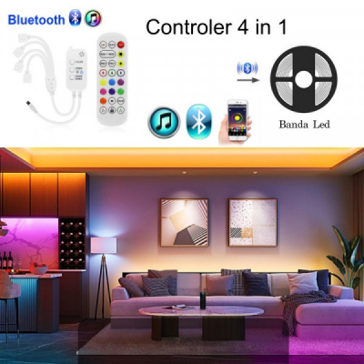 Controler Banda LED RGB 4-1 QR Bluetooth sau Telecomanda 18A085 XXM