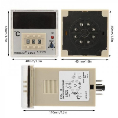 Controler Digital Temperatura E5C4 200/220V K 0-399 5D019 XXM