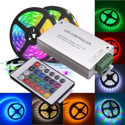 Controler Metal cu Telecomanda LED RGB 24 Taste 12V/24V 24A 18A092 XXM