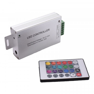 Controler Metal cu Telecomanda LED RGB 24 Taste 12V/24V 24A 18A092 XXM