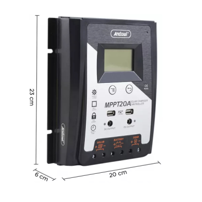 Controller tensiune 20A panou solar 12/24V afisaj LCD Andowl MPPT20A