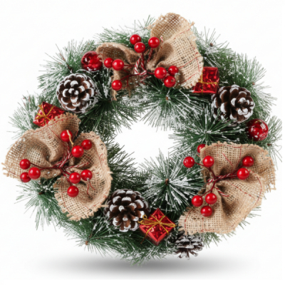 Coronita Artificiala Craciun 30cm RUSTIC Grunberg CDC338