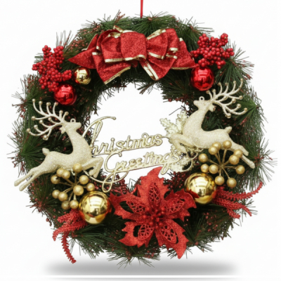 Coronita Artificiala Craciun 40cm Christmas 2 Reni Grunberg CDC339