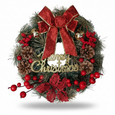 Coronita Artificiala Craciun 40cm Merry Christmas Funda Rosie Grunberg CDC339