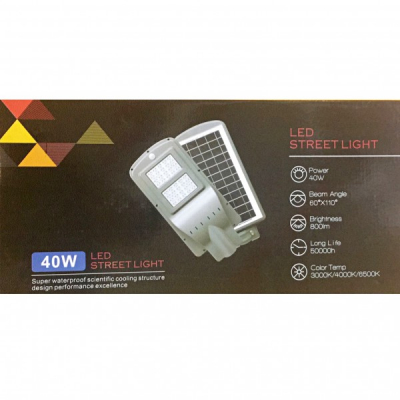 Corp de Iluminat Exterior 40LED 40W Solar cu Senzor Lumina KAL002T40