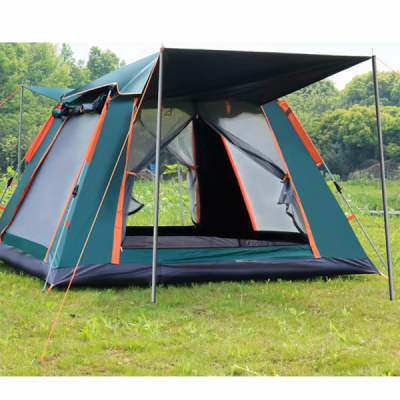 Cort camping 4 persoane 2 usi 200x200x150cm verde inchis Zilan ZTS8464