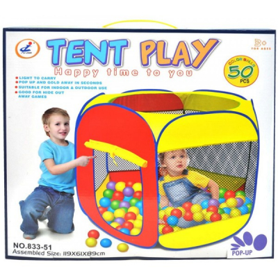 Cort Copii 119x61x89cm Loc Joaca cu Bile Tent Play 83351