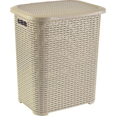 Cos de Rufe din Plastic cu Aspect Rattan 45L Tuffex TP7019 JU Crem