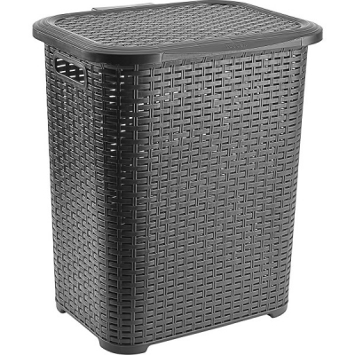 Cos de Rufe din Plastic cu Aspect Rattan 45L Tuffex TP7019 JU Gri