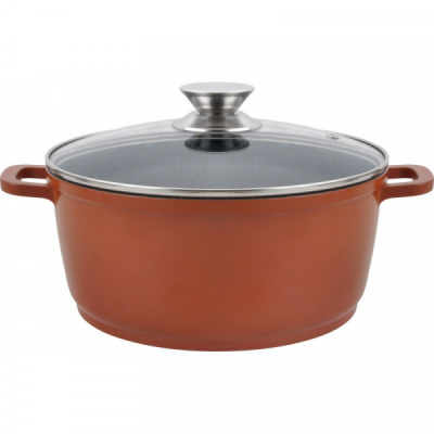 Cratita Aluminiu Ceramica 24cm 4.5L Tuci Inductie Capac Grunberg GR1004IB