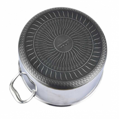 Cratita din otel inoxidabil cu capac 24cm 4l Cheffinger CF-PNC24