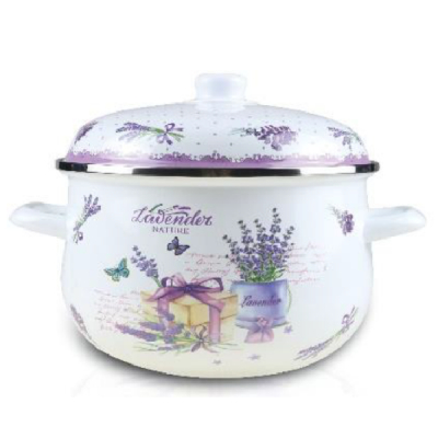 Cratita Emailata cu Capac 20cm 2.9l 0.8mm Grunberg GR2000 Lavanda