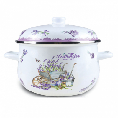 Cratita Emailata cu Capac 24cm 4.9l 0.8mm Grunberg GR2400B
