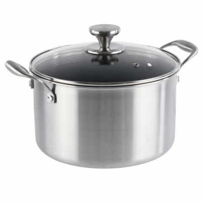 Cratita Inox capac sticla invelis honeycomb 22cm 4.10L Grunberg GR9522