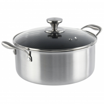 Cratita Inox capac sticla invelis honeycomb 28cm 6.10L Grunberg GR9928