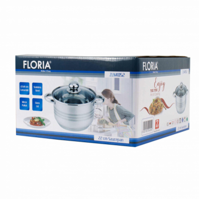 Cratita inox cu capac 22x14cm 4L Zilan ZLN4052