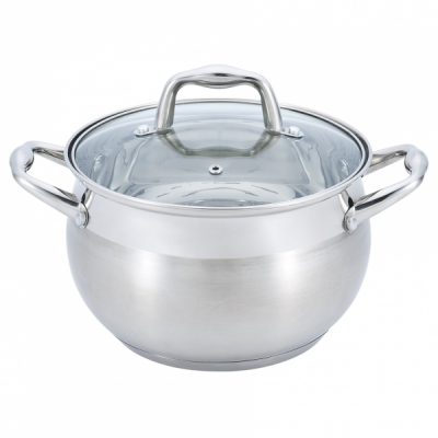 Cratita Inox cu capac sticla 18cm 3L Winner WR1276 JGR