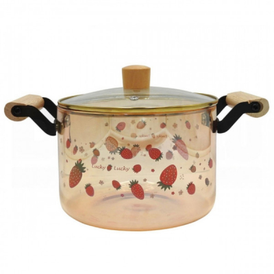 Cratita sticla borosilicata decor cu capac DIV. MODELE 4.5L WEI A-16057 DNC63028