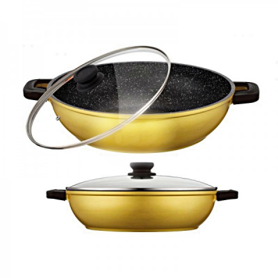 Cratita tip wok interior granit cu capac 4.1L Zilinger ZL772