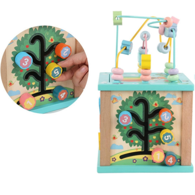 Cub multifunctional cu activitati lemn Mappy Forest CUBE0106 CWT