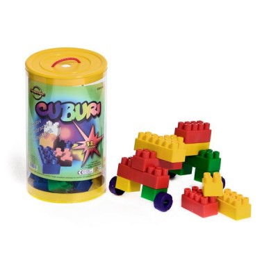 Cuburi Constructie pentru Copii Huby Toys 32 piese