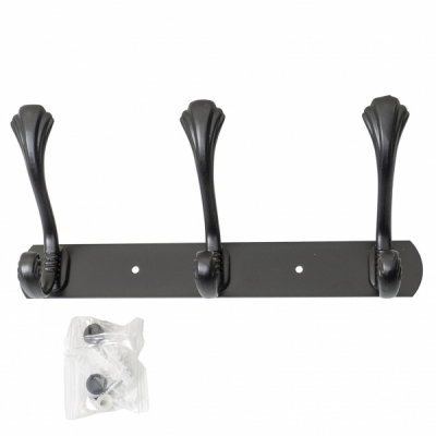 Cuier metalic 3 agatatori 24.5cm negru Zilan ZTS8146