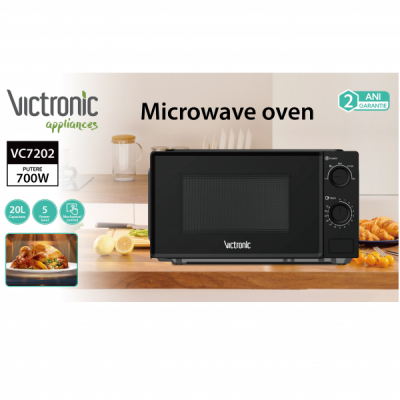 Cuptor microunde 20L 700W Negru Victronic VC7202