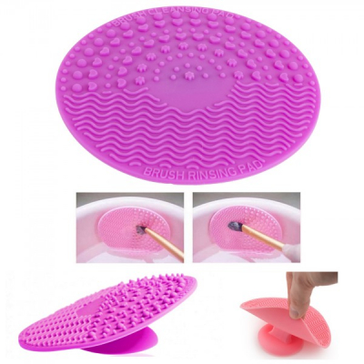 Curatator Rotund din silicon cu ventuza pentru Pensule Machiaj MUCP02