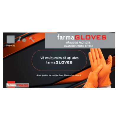 Cutie 50 Manusi nitril mecanic Diamond Strong Nitrile Orange XL CNN49553