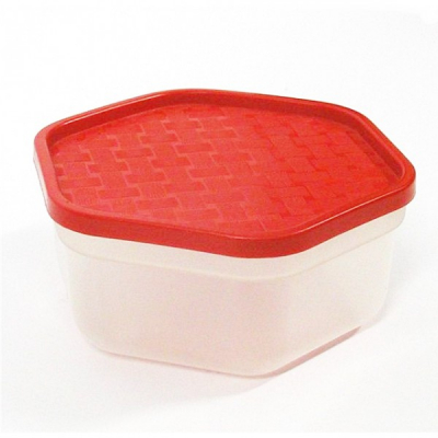 Cutie alimente hexagonala cu capac din plastic 114 0.5L