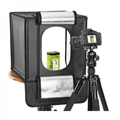 Cutie Foto Produs Mini Studio Portabil Iluminat LED 50W 44x44cm LED440