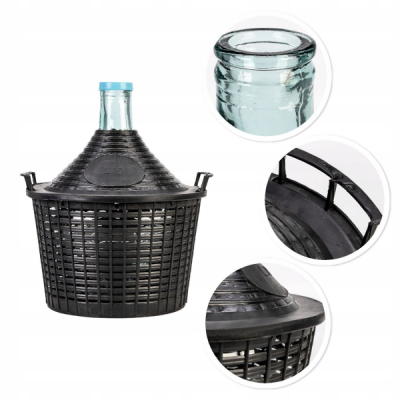 Damigeana ACS in cos de plastic Negru 20L DNC47346