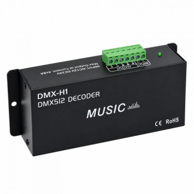Decodor DMX512 pentru LED RGBW 4 Canale 12-24V DC 8A/Canal DMX-H1 18A220 XXM
