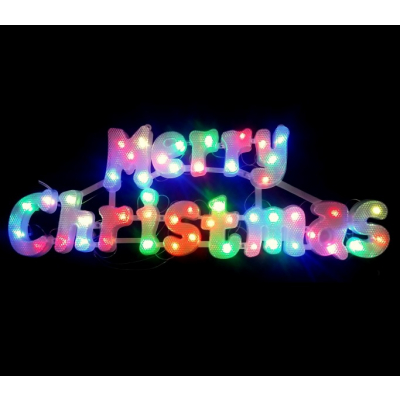 Decoratiune Agatatoare de Craciun Merry Christmas cu LEDuri Multicolore
