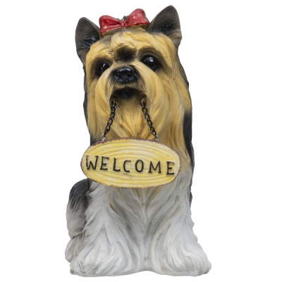 Decoratiune catel pentru gradina din rasina 13x27cm Zilan ZTS8007