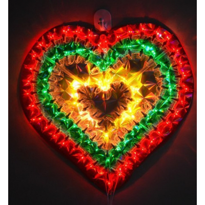Decoratiune de Craciun Inima cu Beculete Colorate