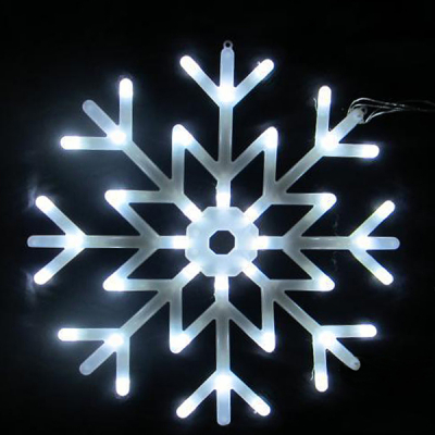 Decoratiune Luminoasa de Craciun Fulg de Nea 40cm LED Alb Rece TO