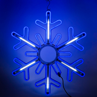 Decoratiune Neon LED Joc DIGITAL 2 Fete Fulg Nea 60x60cm Albastru