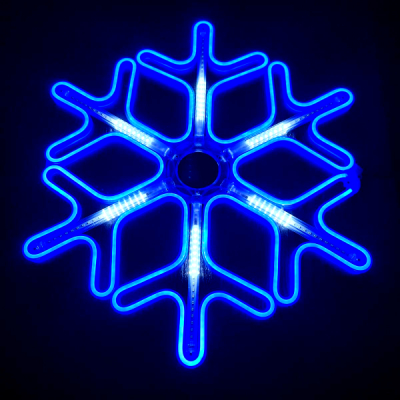 Decoratiune Neon LED Joc DIGITAL 2 Fete Fulg Nea 60x60cm Albastru la Priza